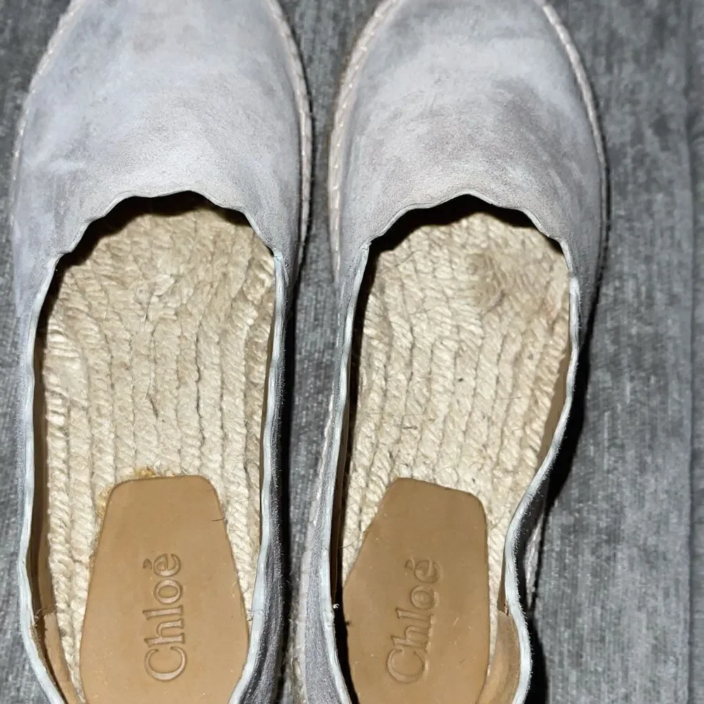 Chloé grey espadrilles loafers